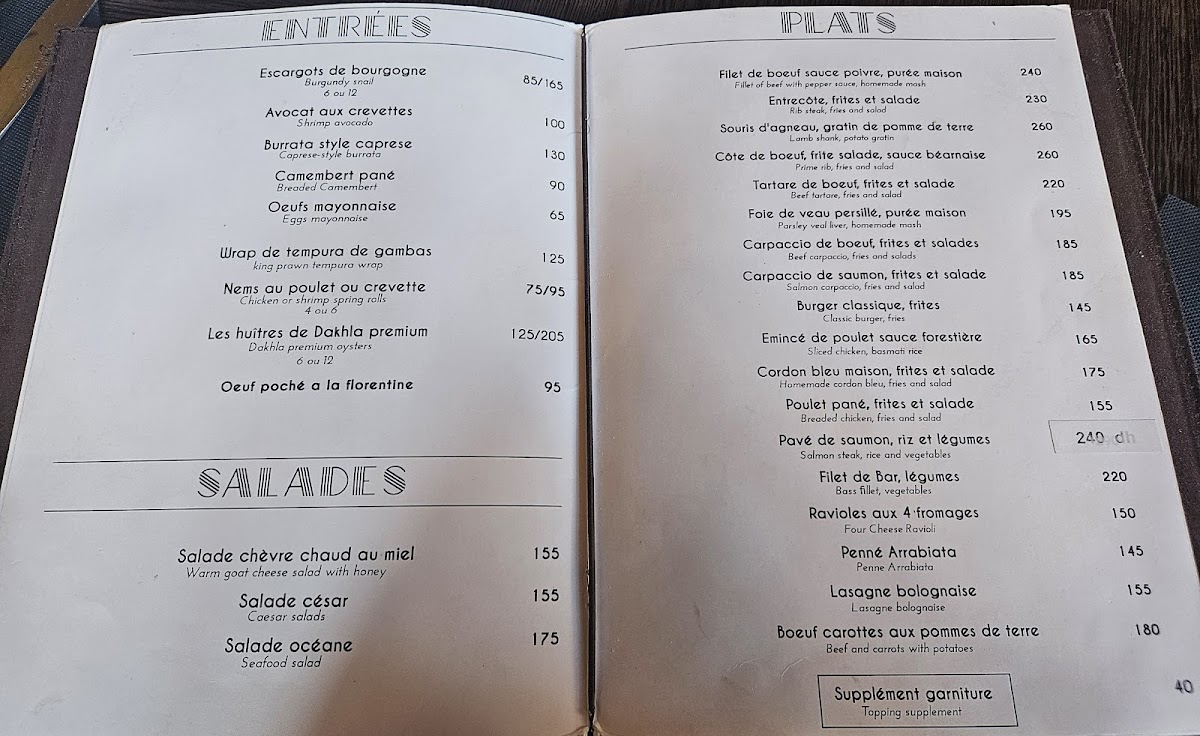 Menu Le Tire Bouchon Marrakech-1